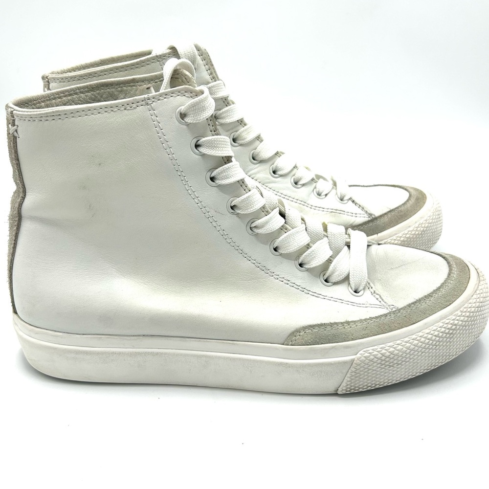 Rag & Bone women’s Hightop Sneakers, Off white leather, size 39, US women’s 9